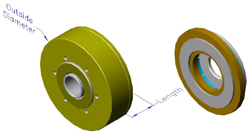 Housed slotless iron core brushless motors, axial, полый вал